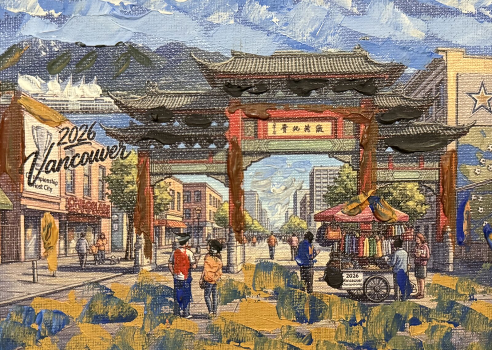 Beneath the Millennium Gate — acrylic painting by Pius