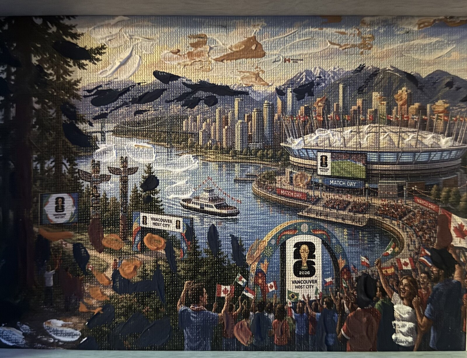 Match Day at BC Place — acrylic painting by Pius