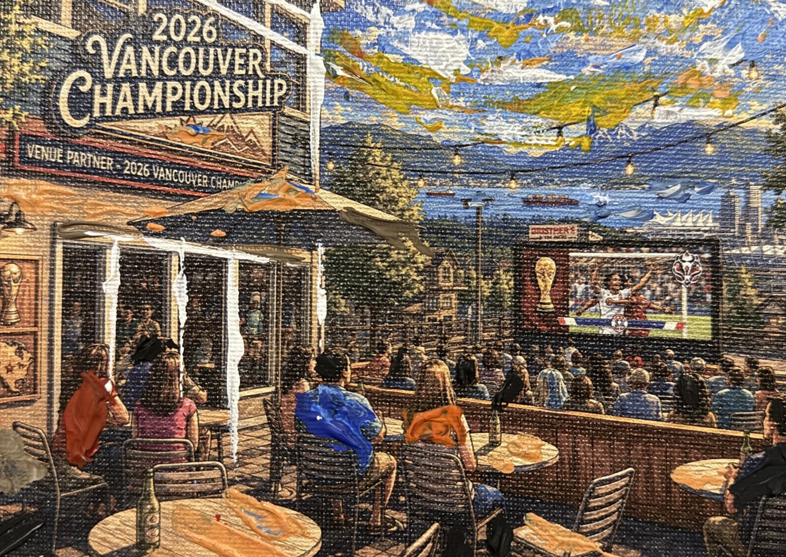 The Watch Party — acrylic painting by Pius